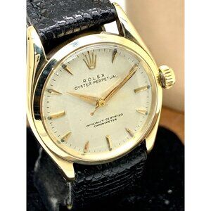 Rolex Oyster Perpetual Women's Watch Vintage Swiss Automatic 14k Gold Case